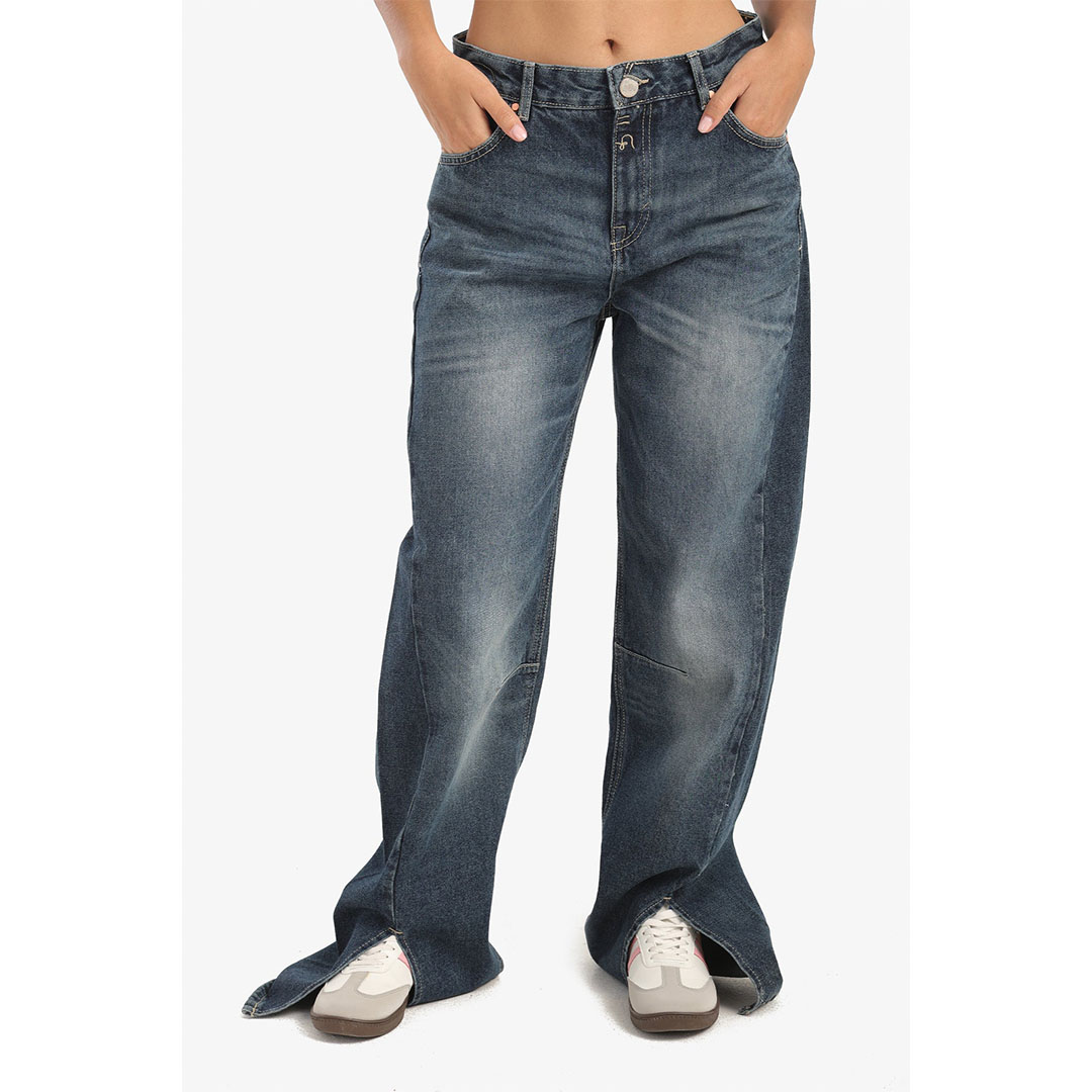 بنطلون جينز بفتحات أمامية - أزرق 17926