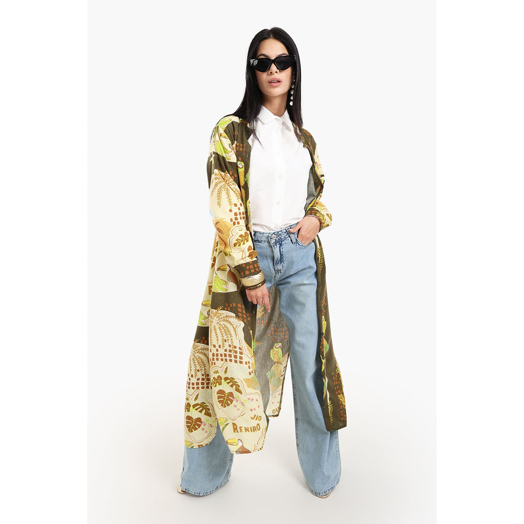 فستان قميص بياقة ماندرين حريمي