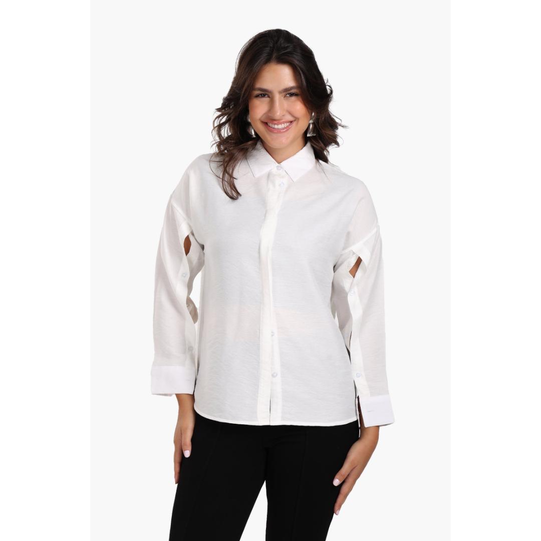 قميص قطن بأكمام طويلة حريمي - 18039