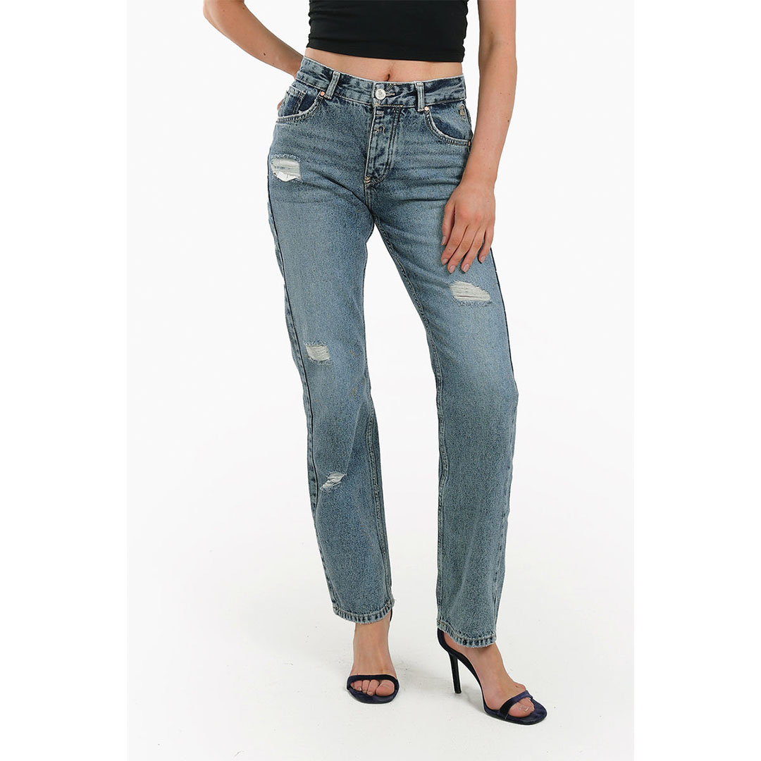 بنطلون جينز مقطع - أزرق 18055