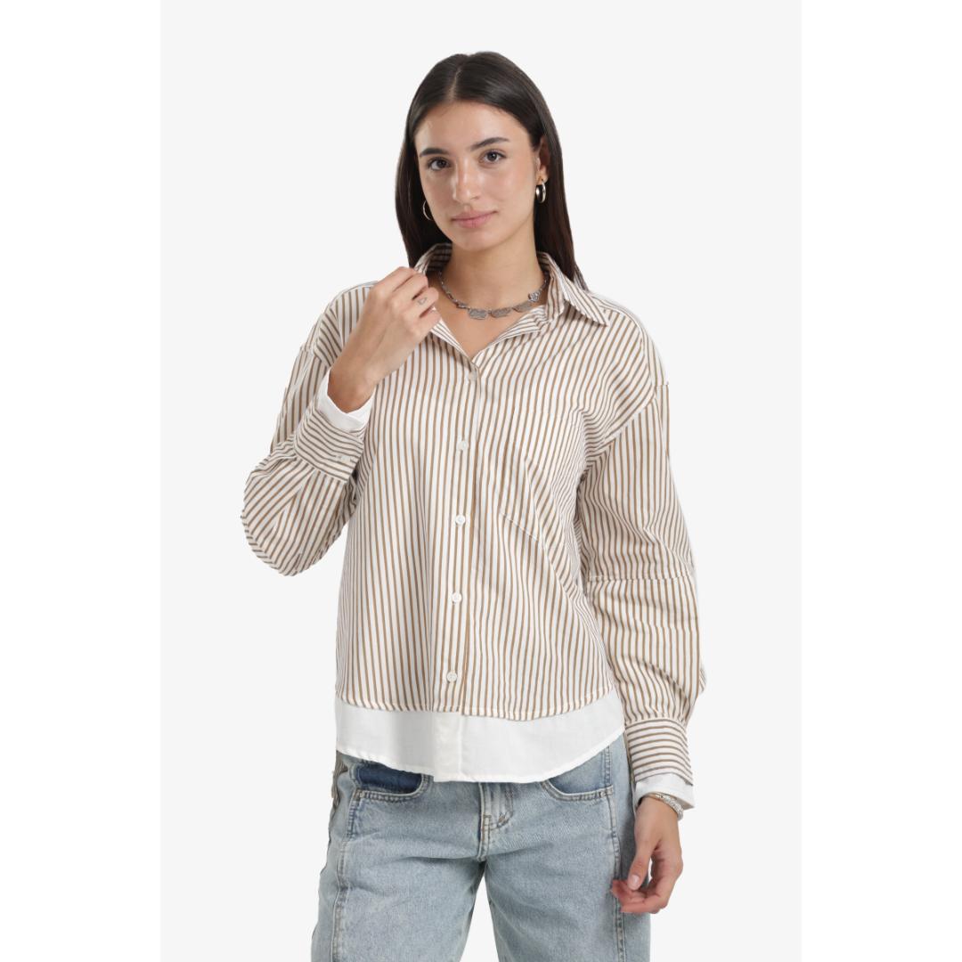 قميص بتصميم غير متماثل حريمي - 18095