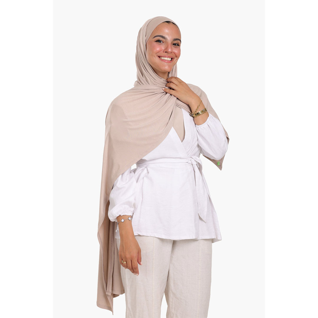 طرحة فيسكوز كلاسيكي حريمي - بيج