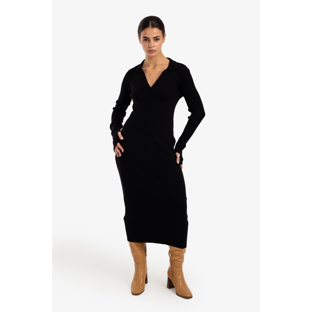 فستان مضلع بياقة على شكل حرف V حريمي - 18180\