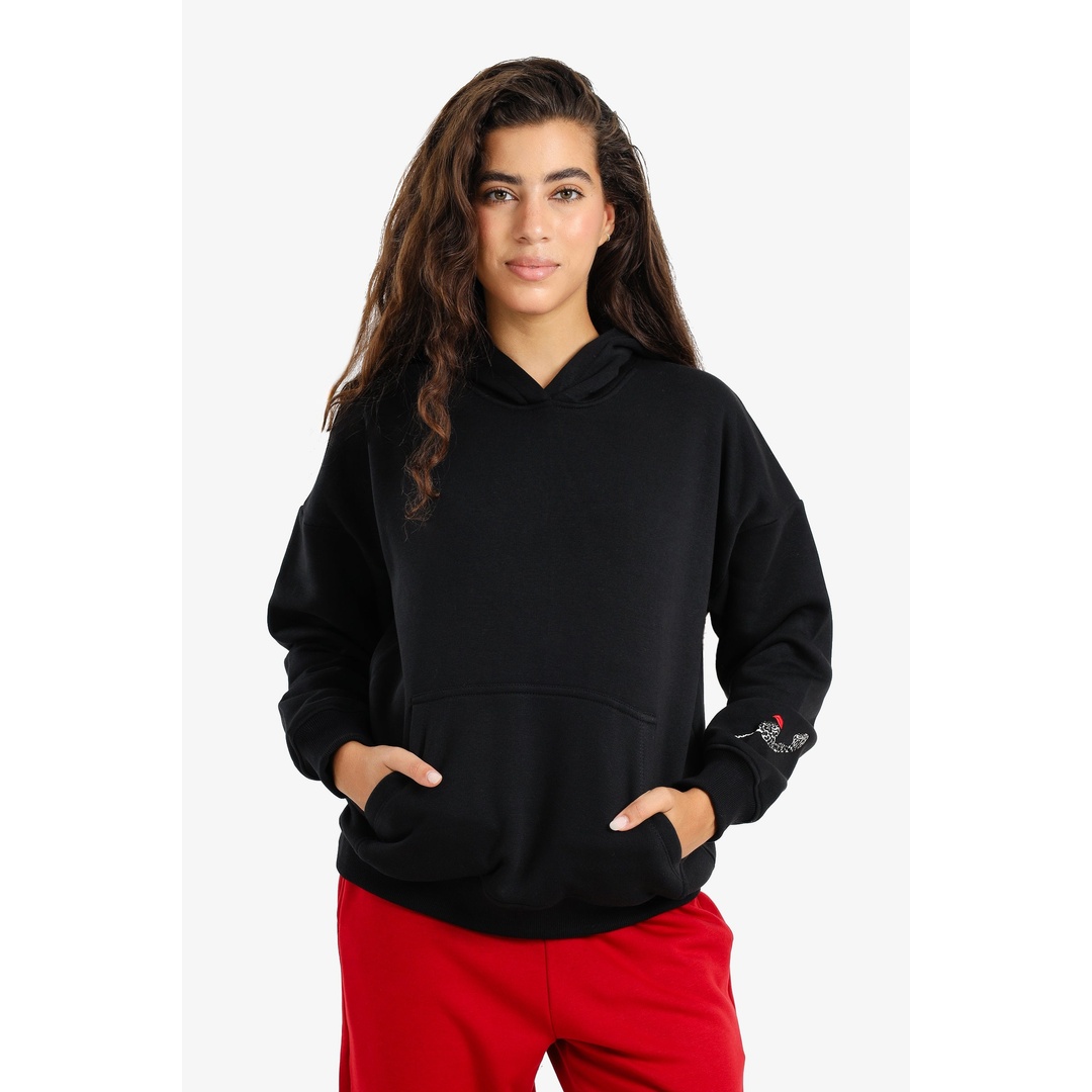 سويت شيرت مطبوع عليه ظهر مريح - أسود - 18203