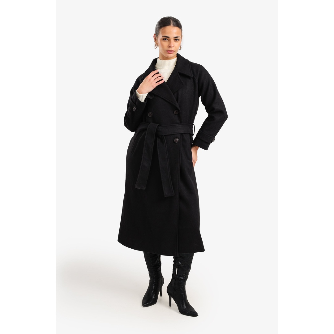 بالطو صوفي مزدوج الصدر - 18208