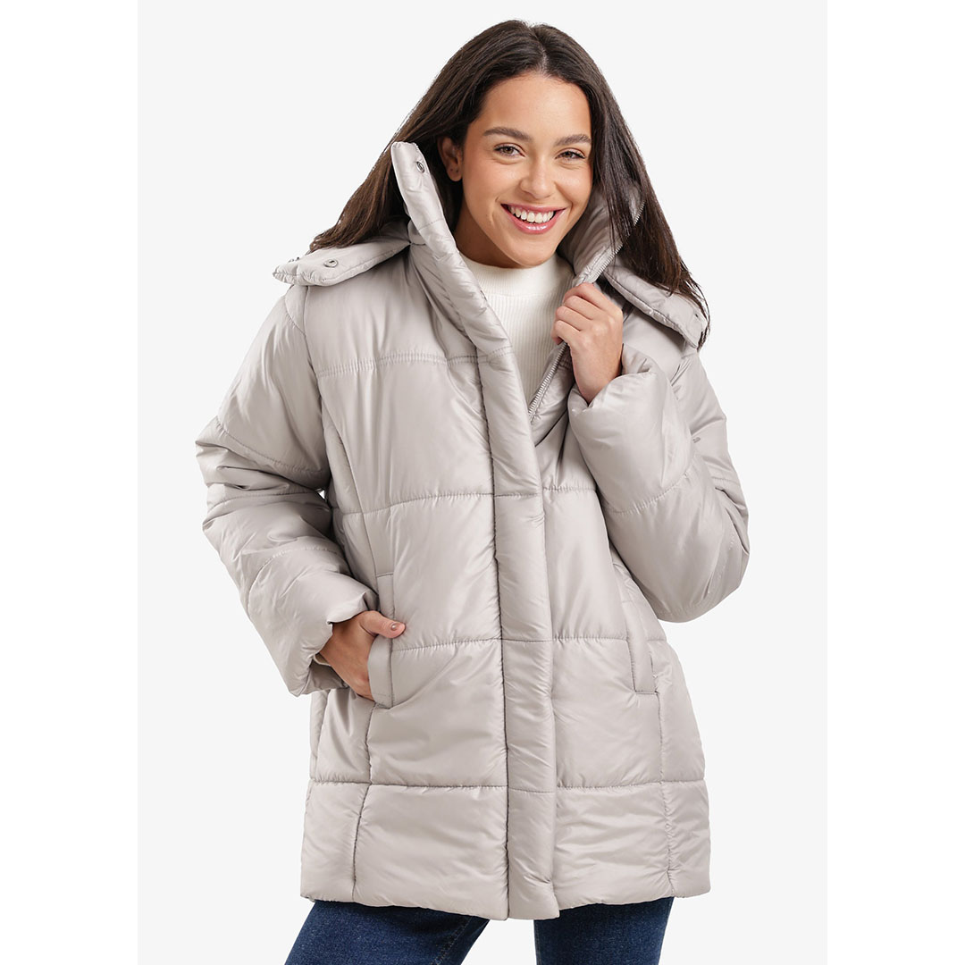 جاكيت منفوخ بغطاء للرأس حريمي - 18228