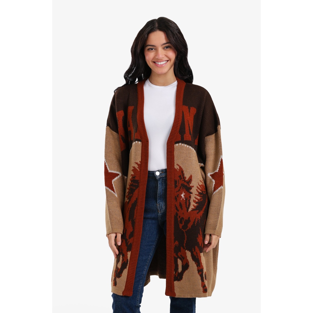 كارديجان مفتوح بتصميم غربي - كافية - 18238