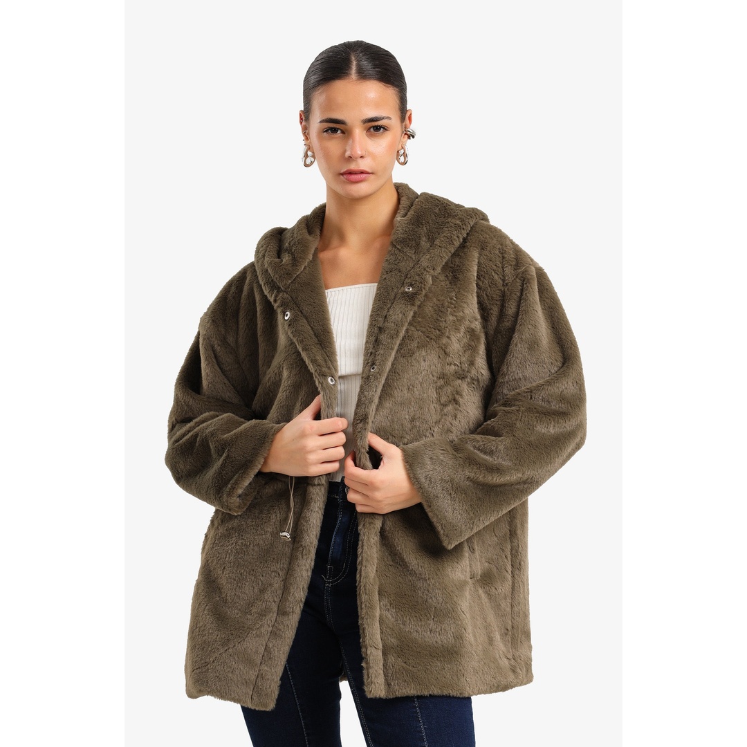 جاكيت فرو بغطاء للرأس - 18249