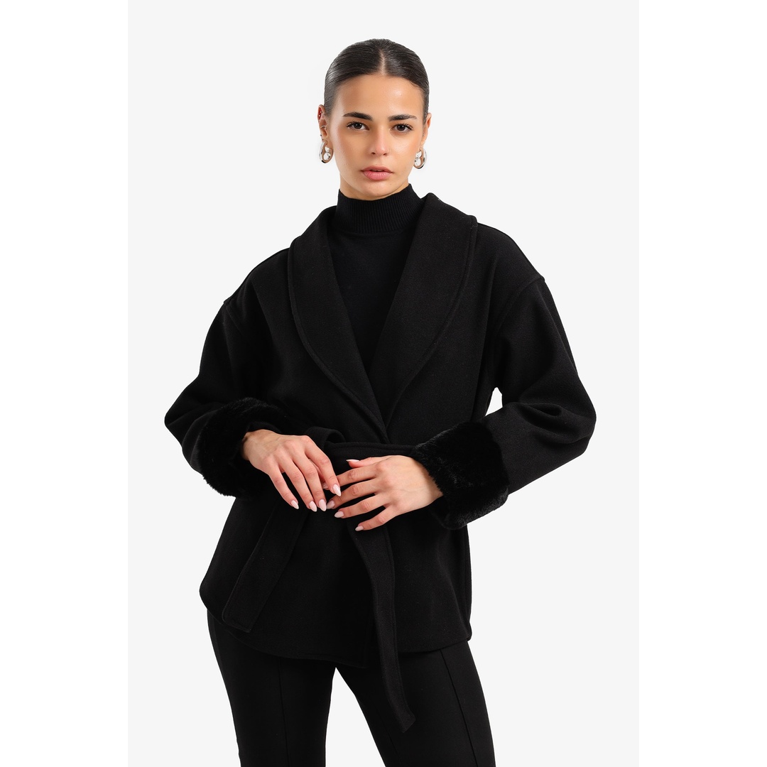 جاكيت ملفوف بياقة شال - 18253