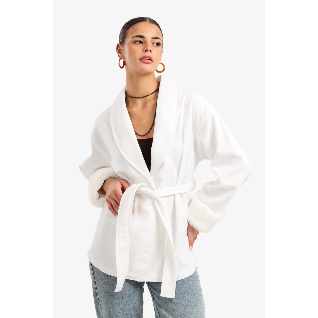 جاكيت ملفوف بياقة شال - 18253