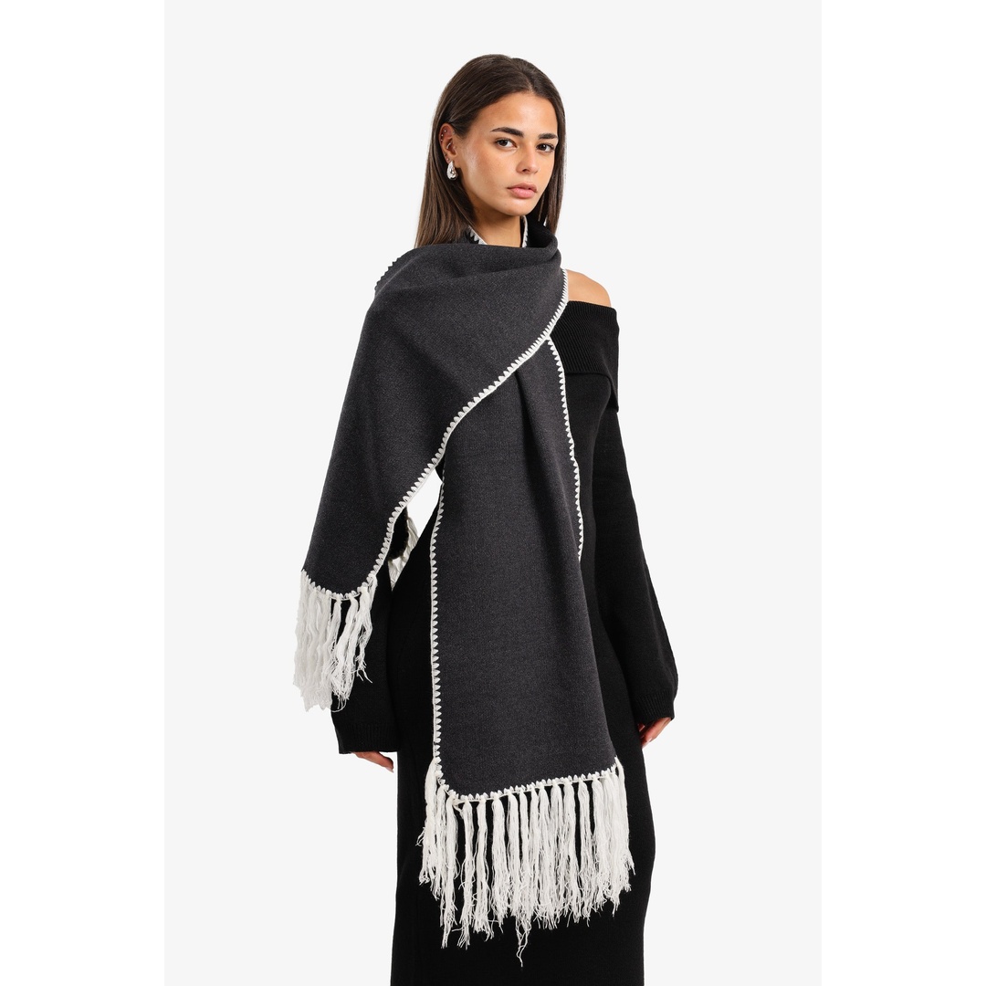 شال حريمي شتوي بشراشيب - 18281