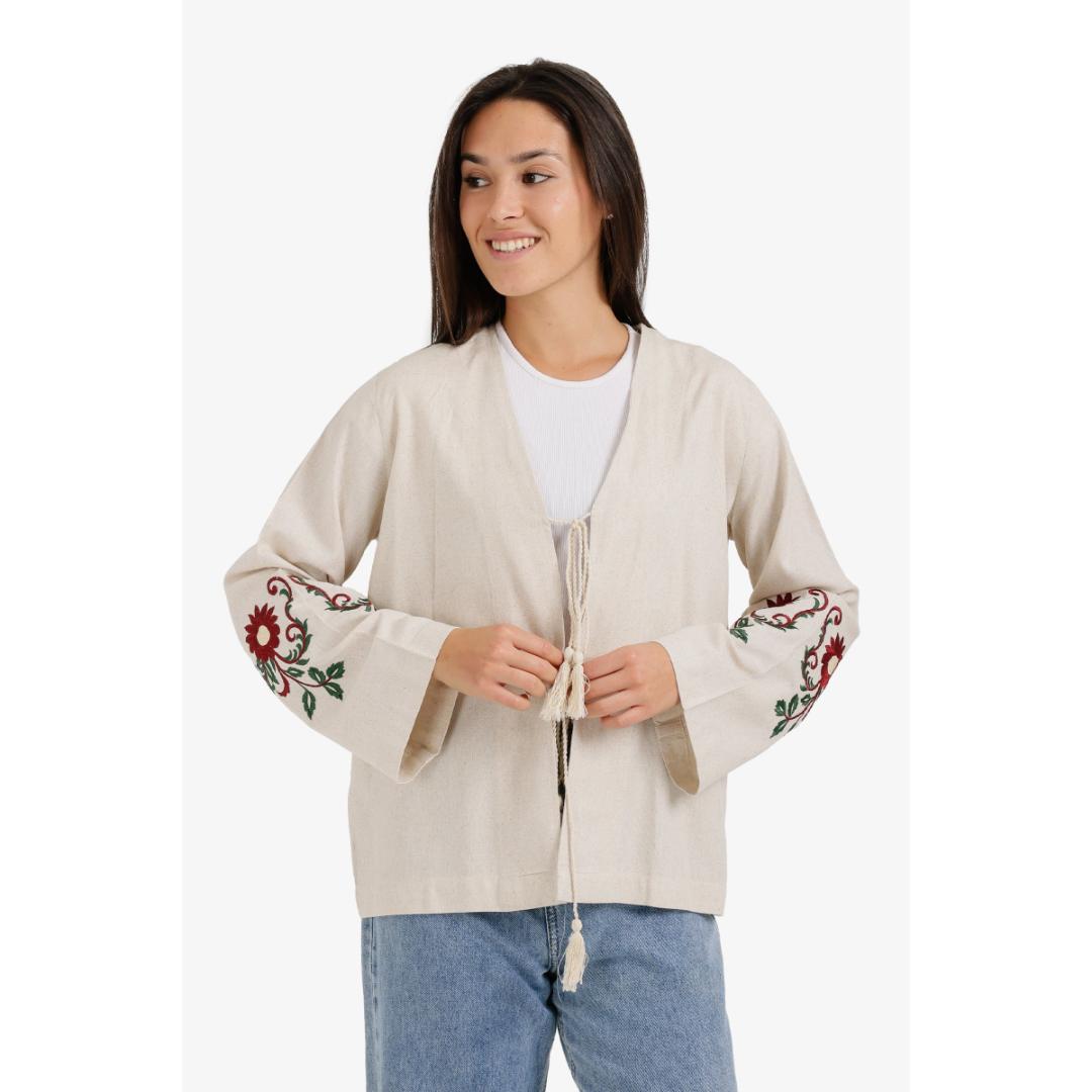 كيمونو برباط أمامي مزين بشرابة حريمي - 18395