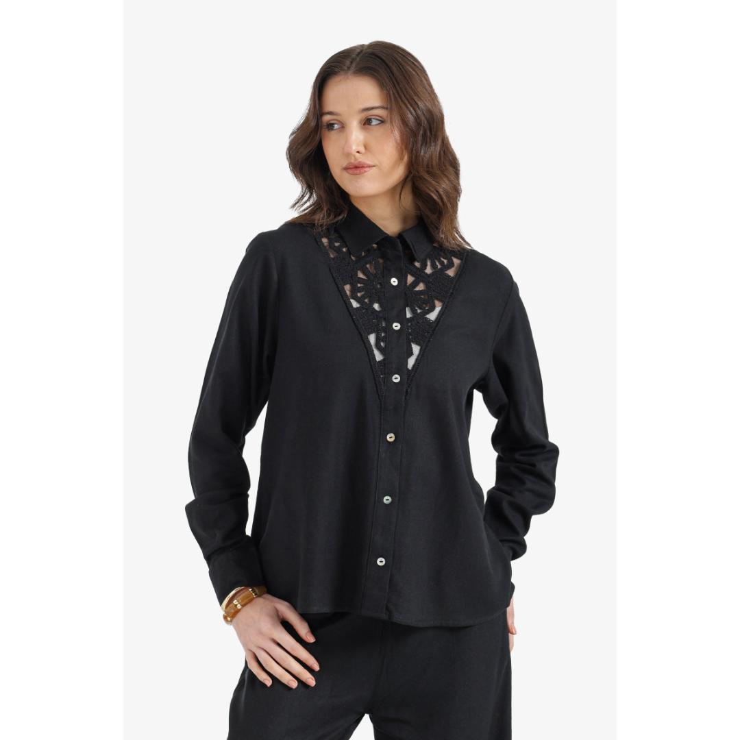 قميص بياقة مطرزة حريمي - 18419