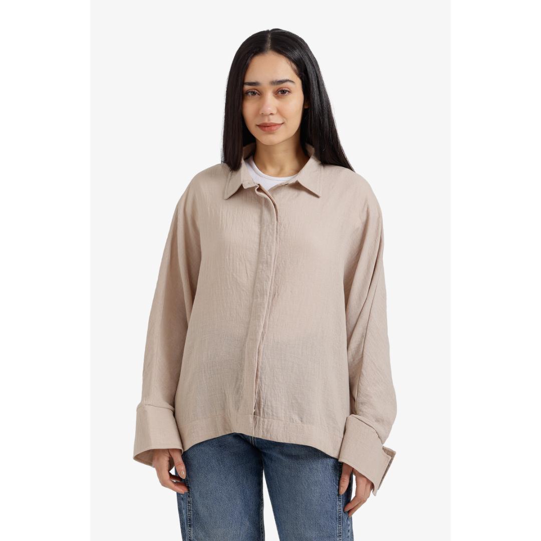 قميص واسع بأكمام طويلة حريمي - 18423