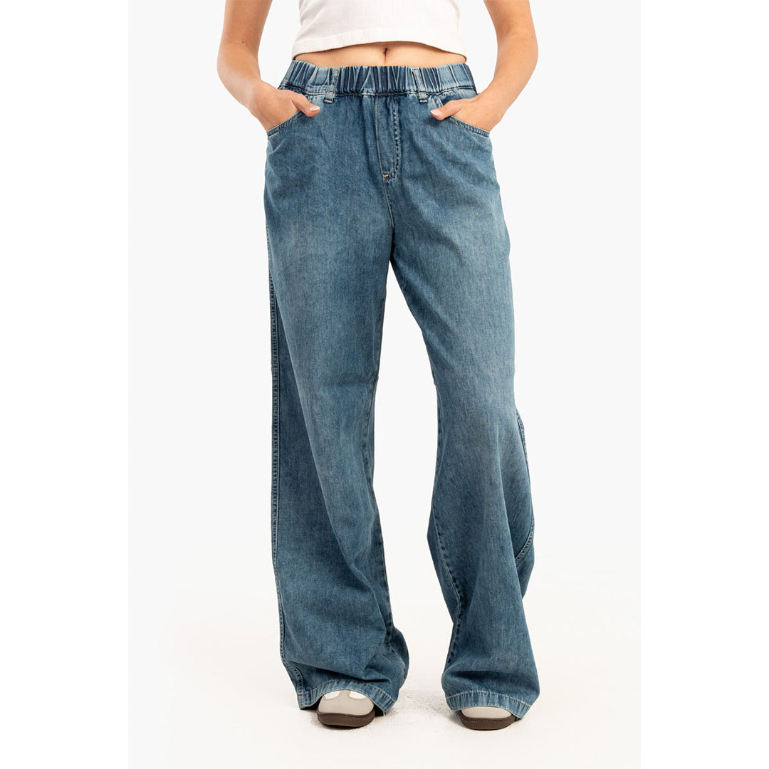 بنطلون جينز حريمي بخصر مطاط - أزرق 56180