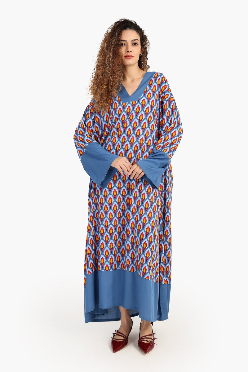 فستان كارينا أوفر سايز مطبوع بالكامل 56257