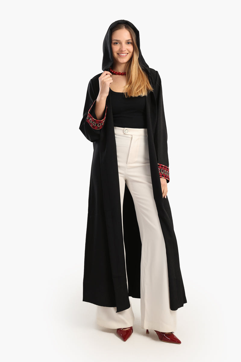 كيمونو كارينا بأكمام مطرزة - أسود 56474