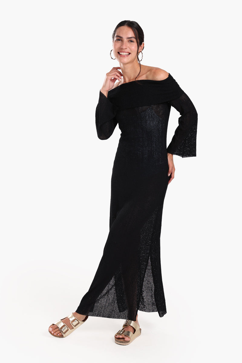 فستان كارينا ماكسي للشاطئ مكشوف الكتفين 56798