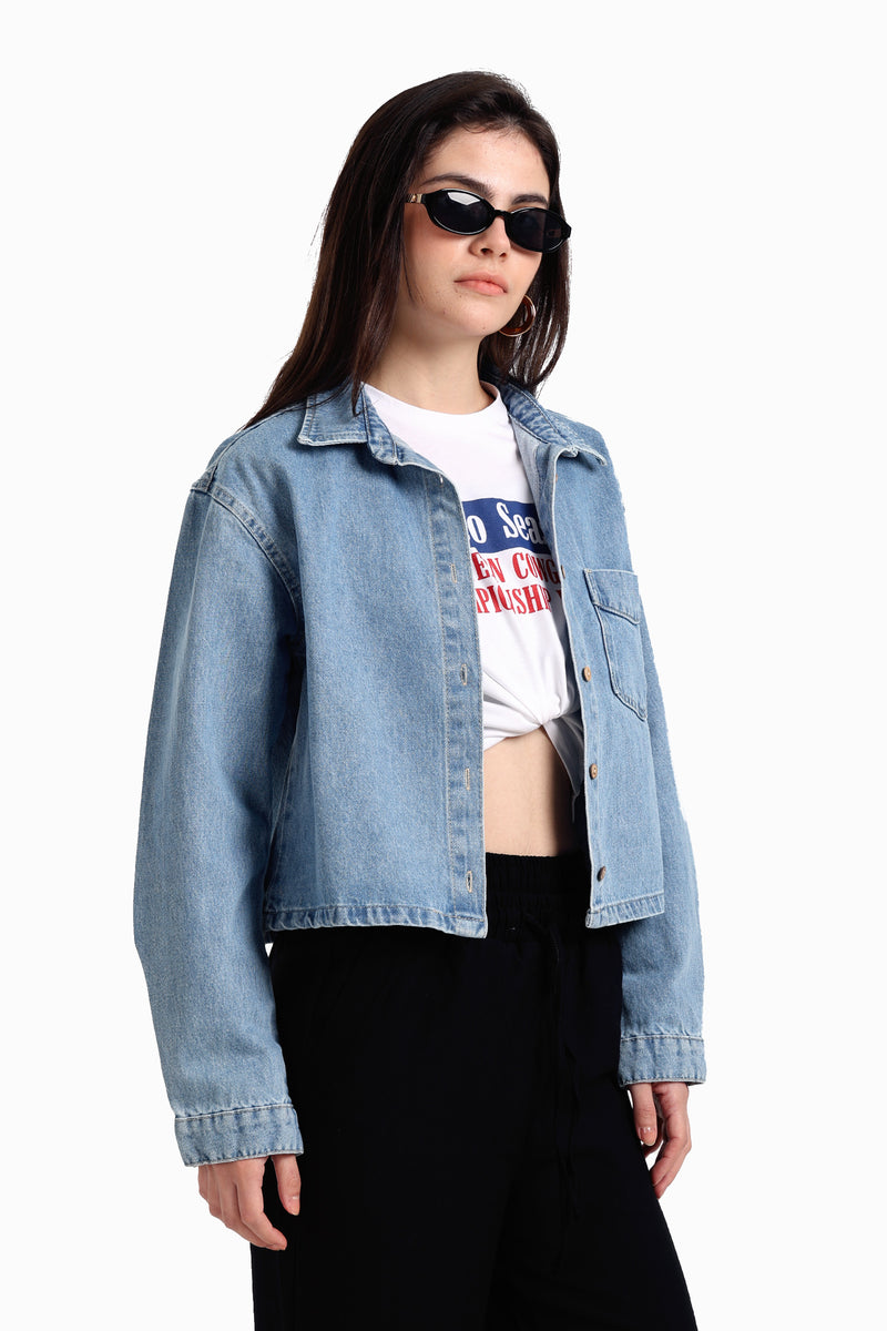 جاكيت جينز كارينا كلاسيك قصير - أزرق 56920