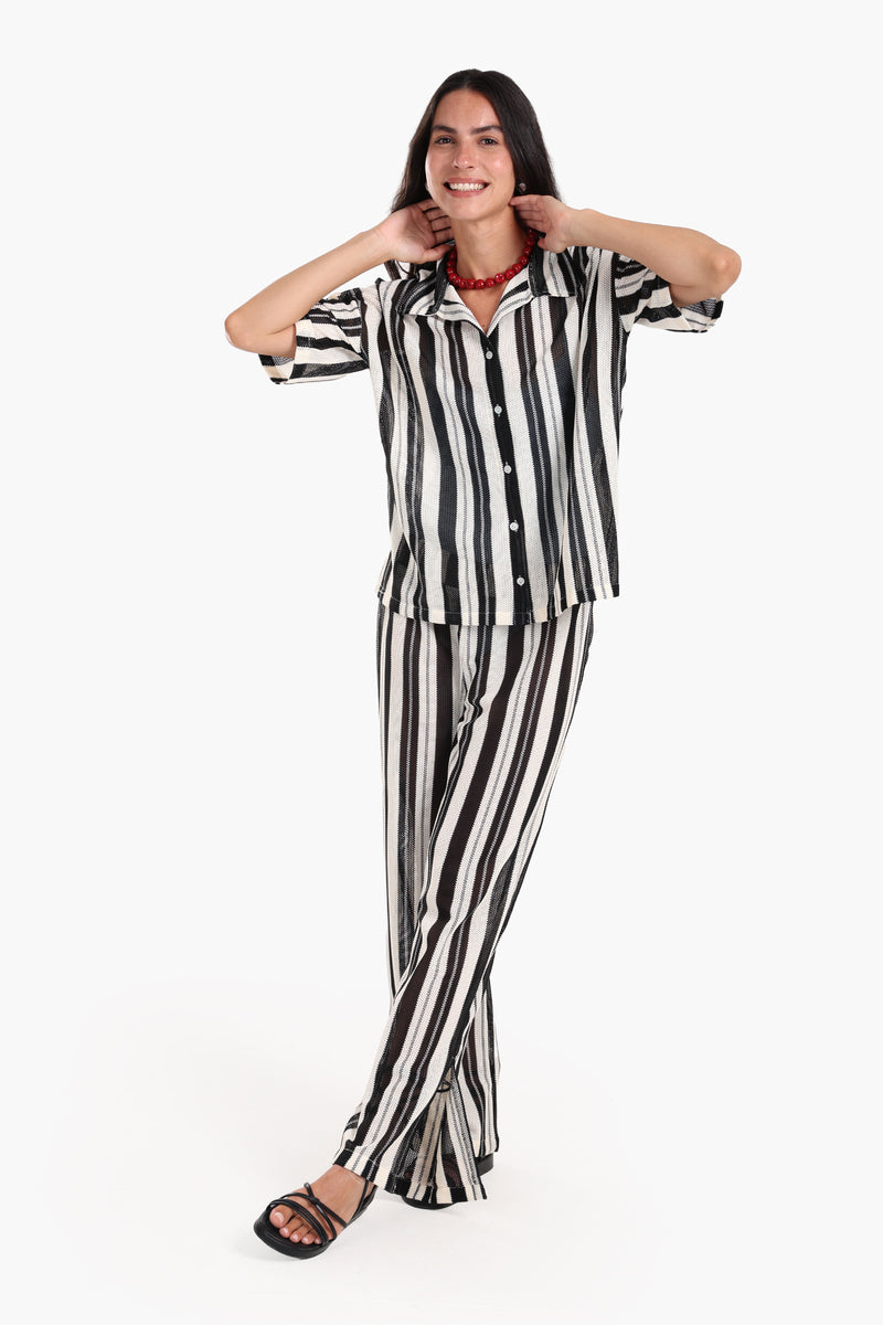 طقم شاطئ كارينا باللونين الأبيض والأسود 57215