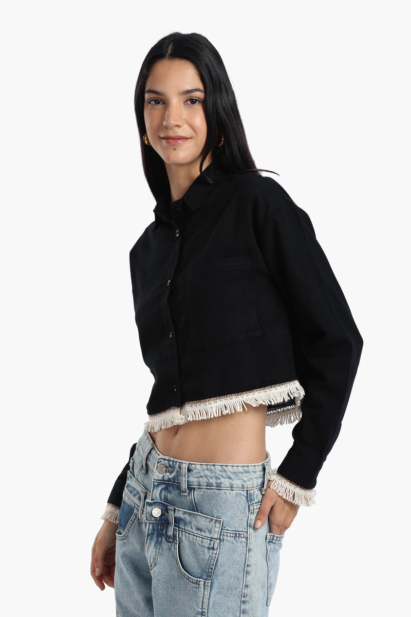 قميص كارينا بشراشيب - أبيض 57273