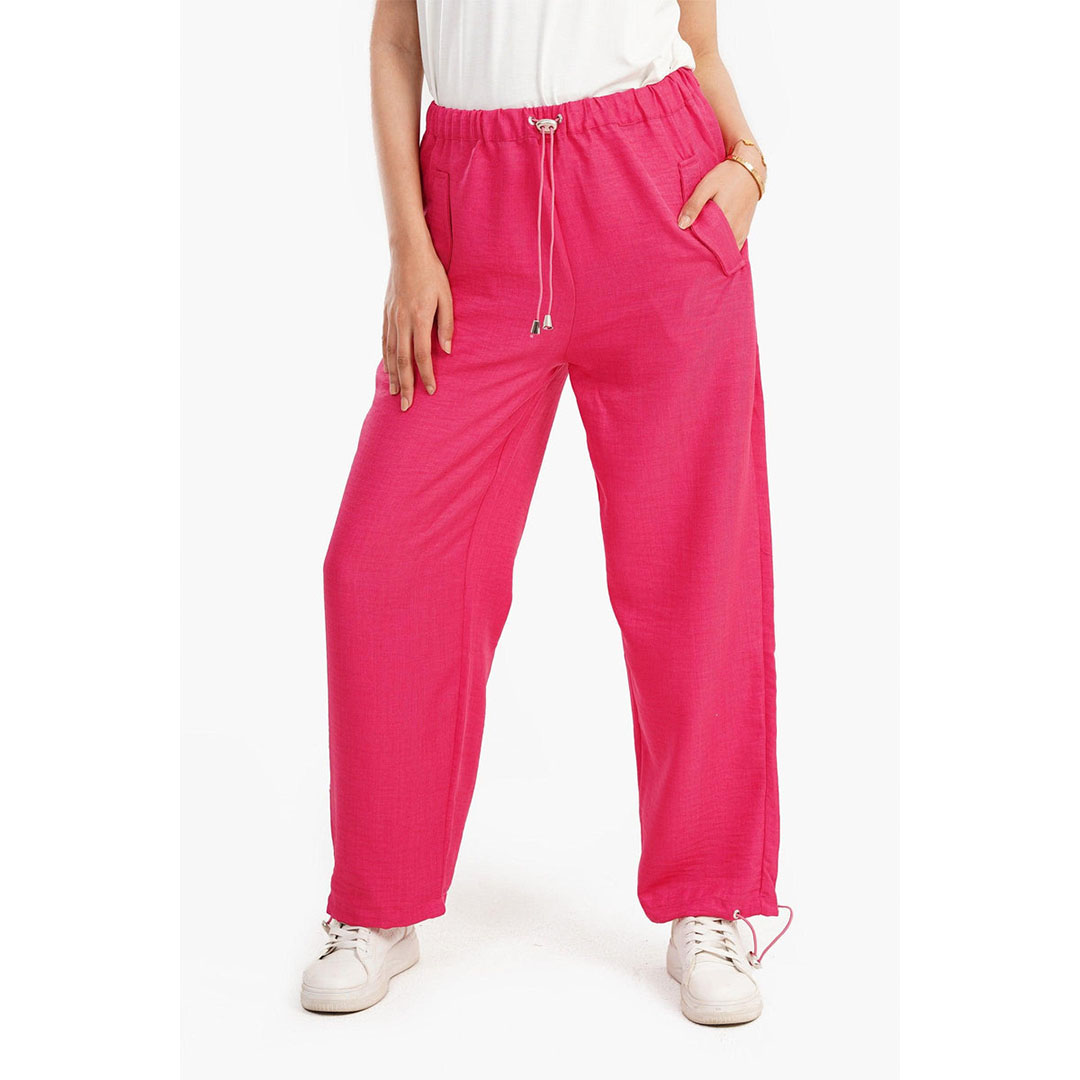 بنطلون باراشوت كتان حريمي 17401