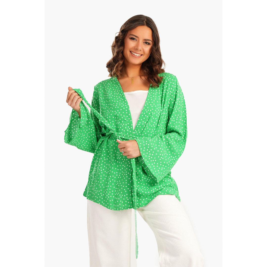 كيمونو منقط بأكمام واسعة حريمي 17524