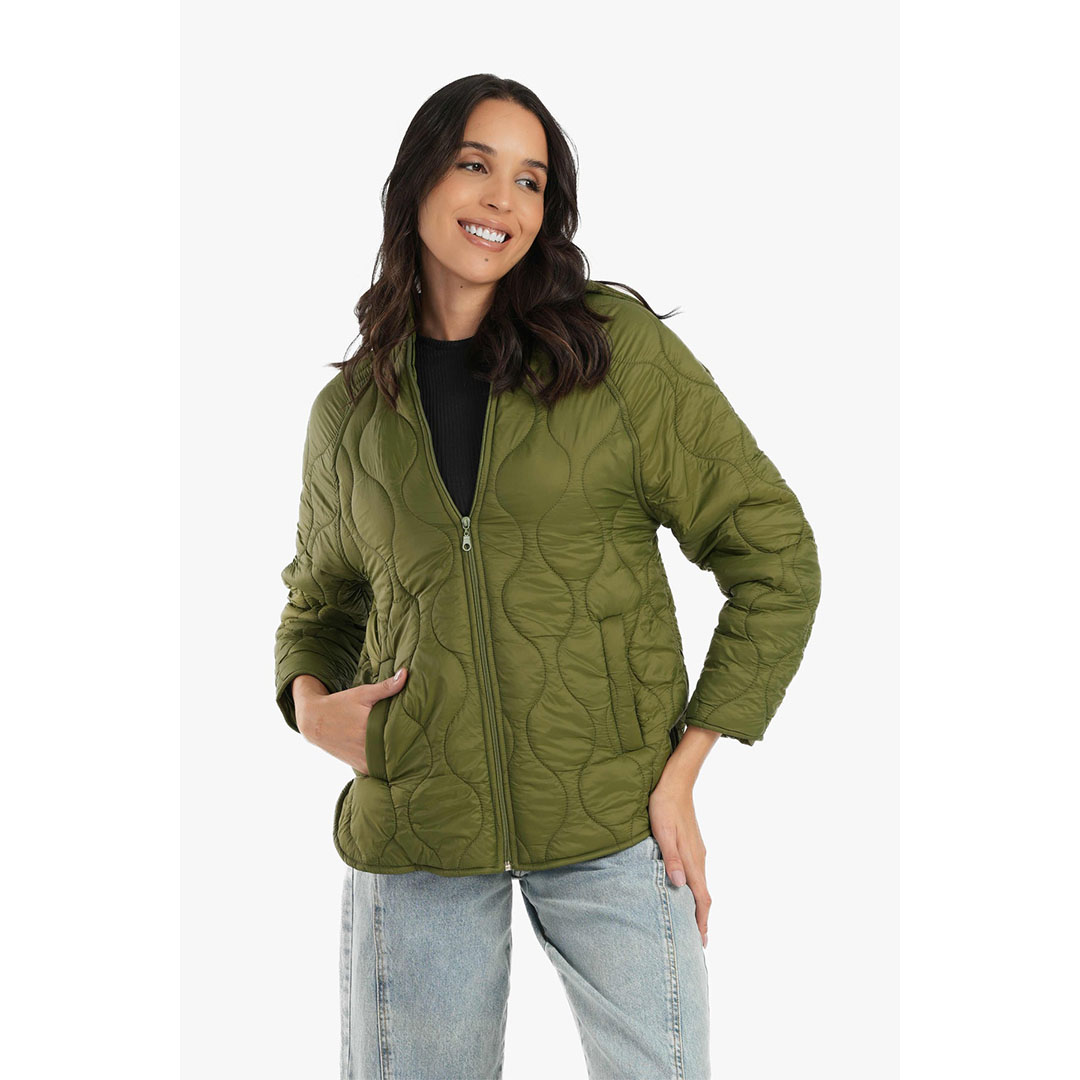 جاكيت بامب حريمي حريمي - زيتي 17591