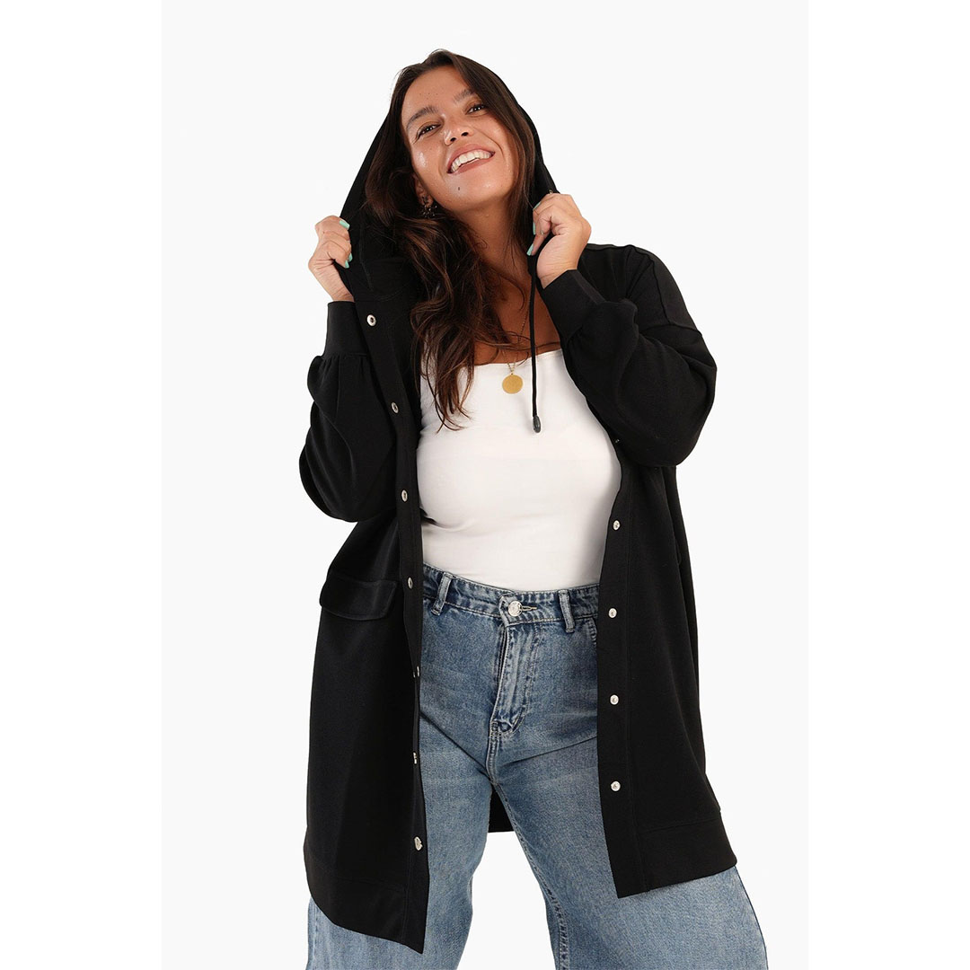 جاكيت بزونط حريمي حريمي - أسود 17607