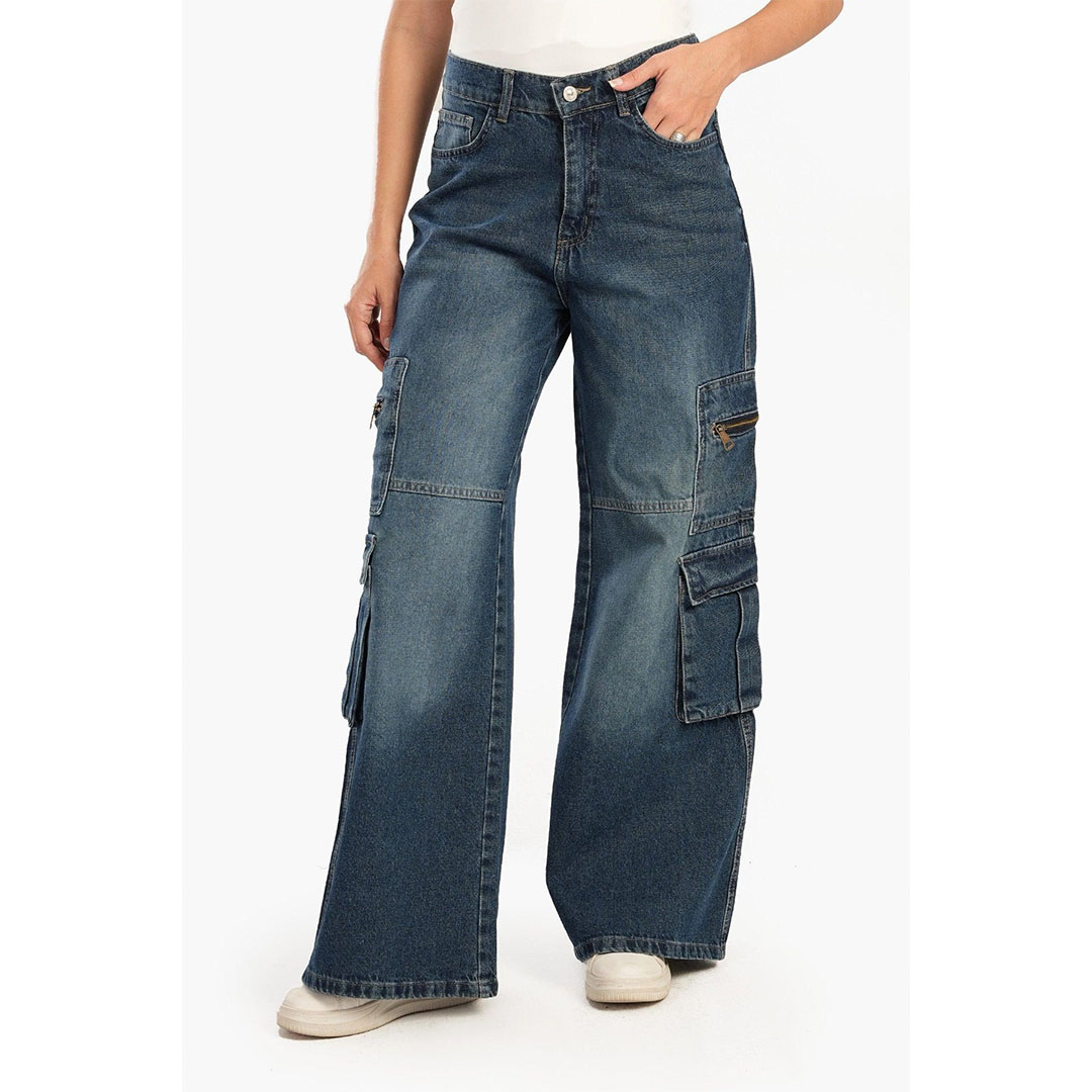 بنطلون جينز كارجو حريمي 17653