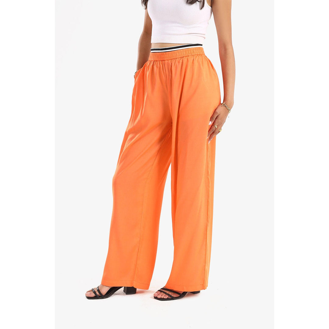 بنطلون حريمي واسع - برتقالي 17133