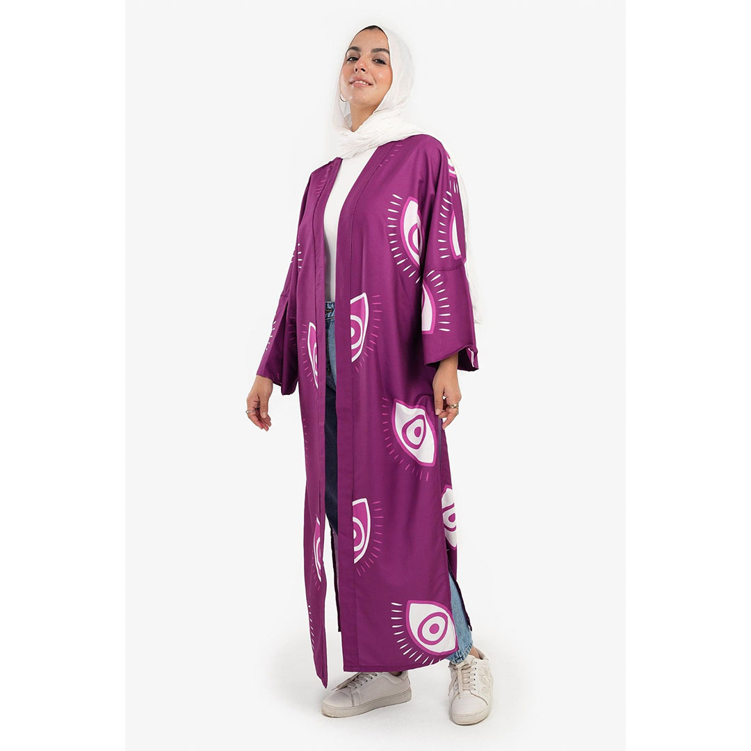 كيمونو مطبوع عيون بكم طويل حريمي 17265