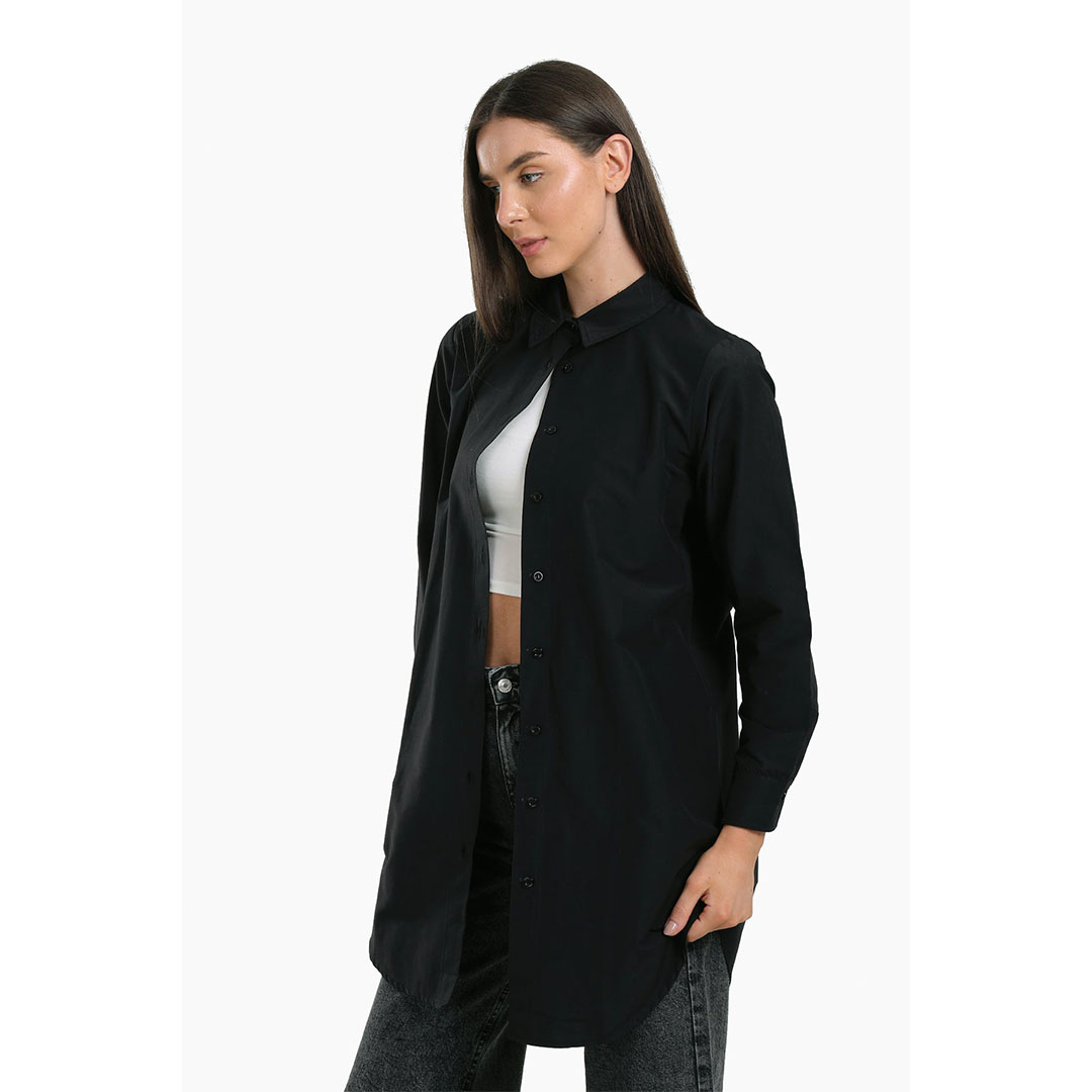 قميص طويل بحافة مستديرة حريمي