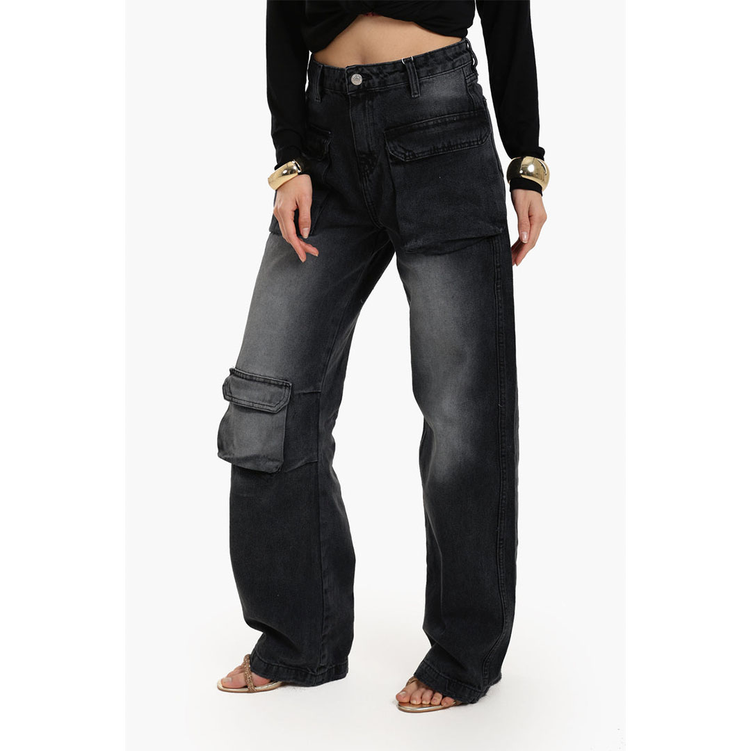 بنطلون جينز كاجوال حريمي من كلو - رمادي