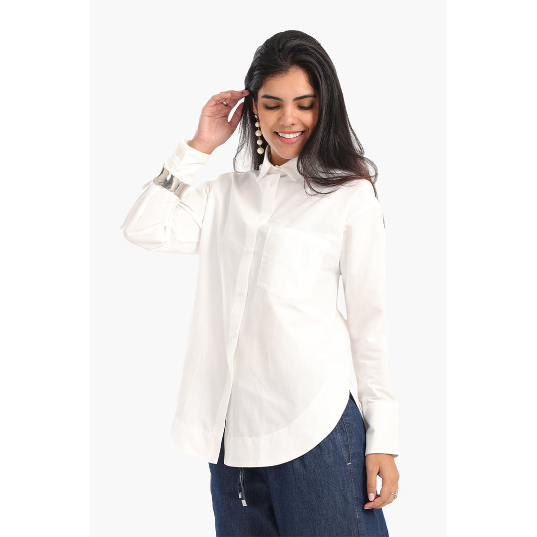 قميص فيسكوز مريح حريمي - أبيض