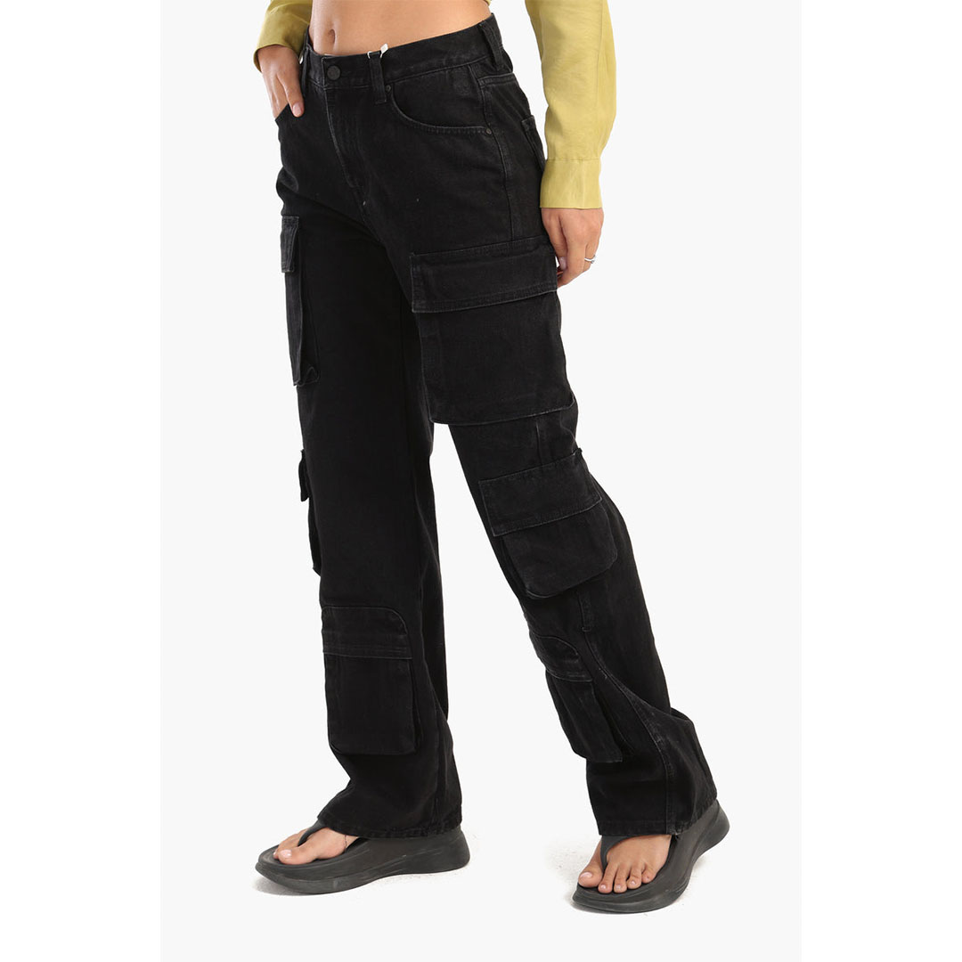 بنطلون كارجو حريمي - أسود 17924