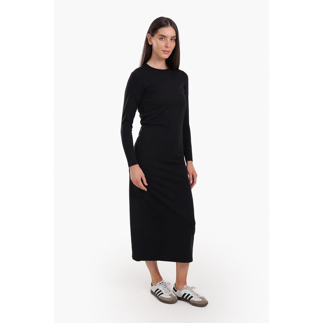فستان ميدي أنيق بقصّة Slim Fit حريمي - أسود