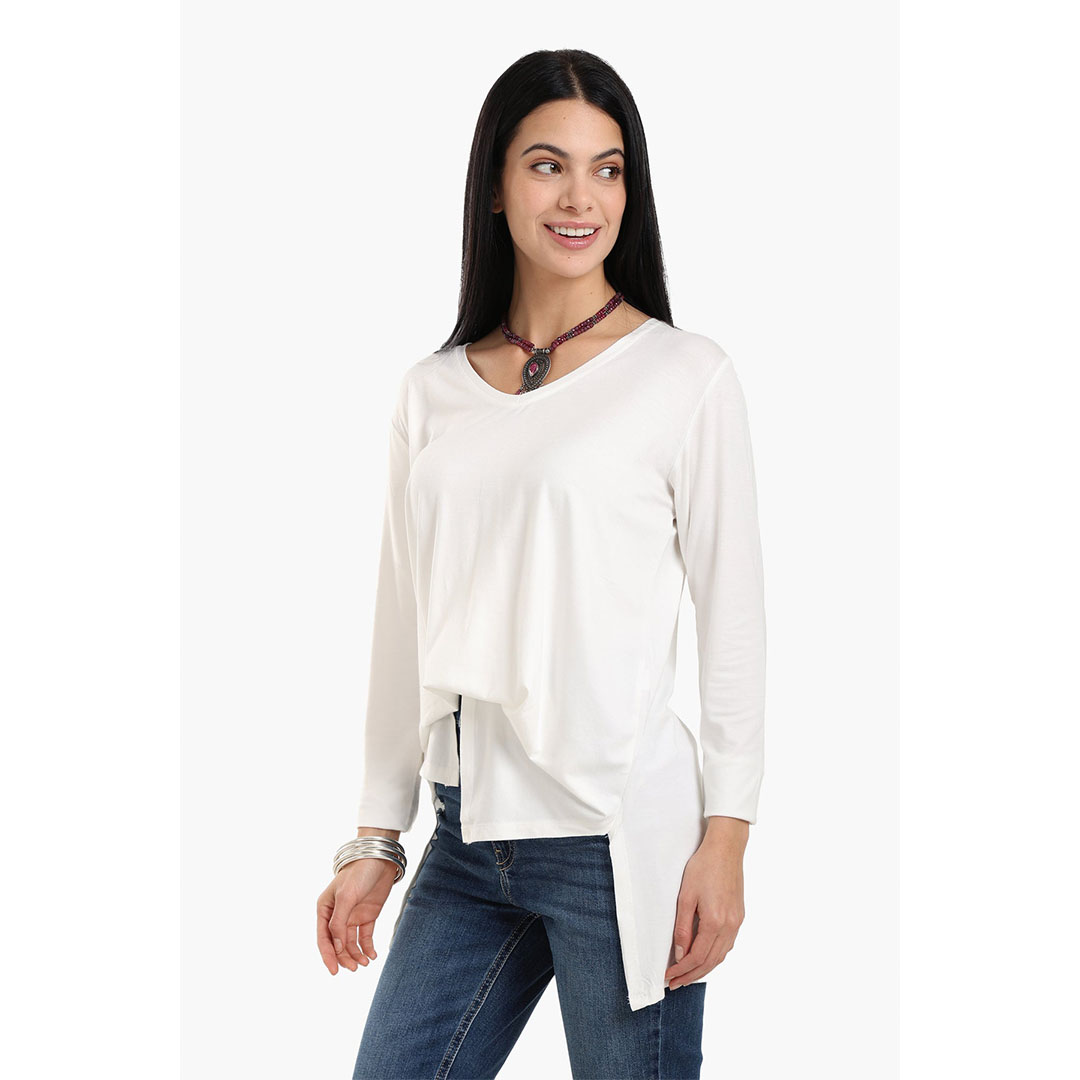 بلوزة فيسكوز بأكمام طويلة حريمي 18024