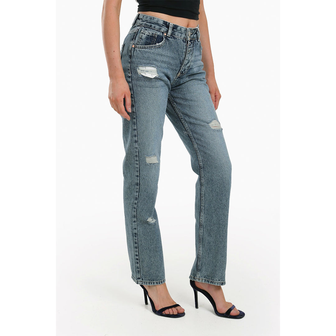 بنطلون جينز مقطع - أزرق 18055