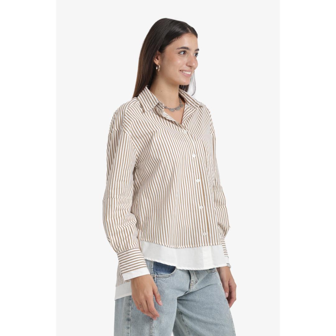 قميص بتصميم غير متماثل حريمي - 18095