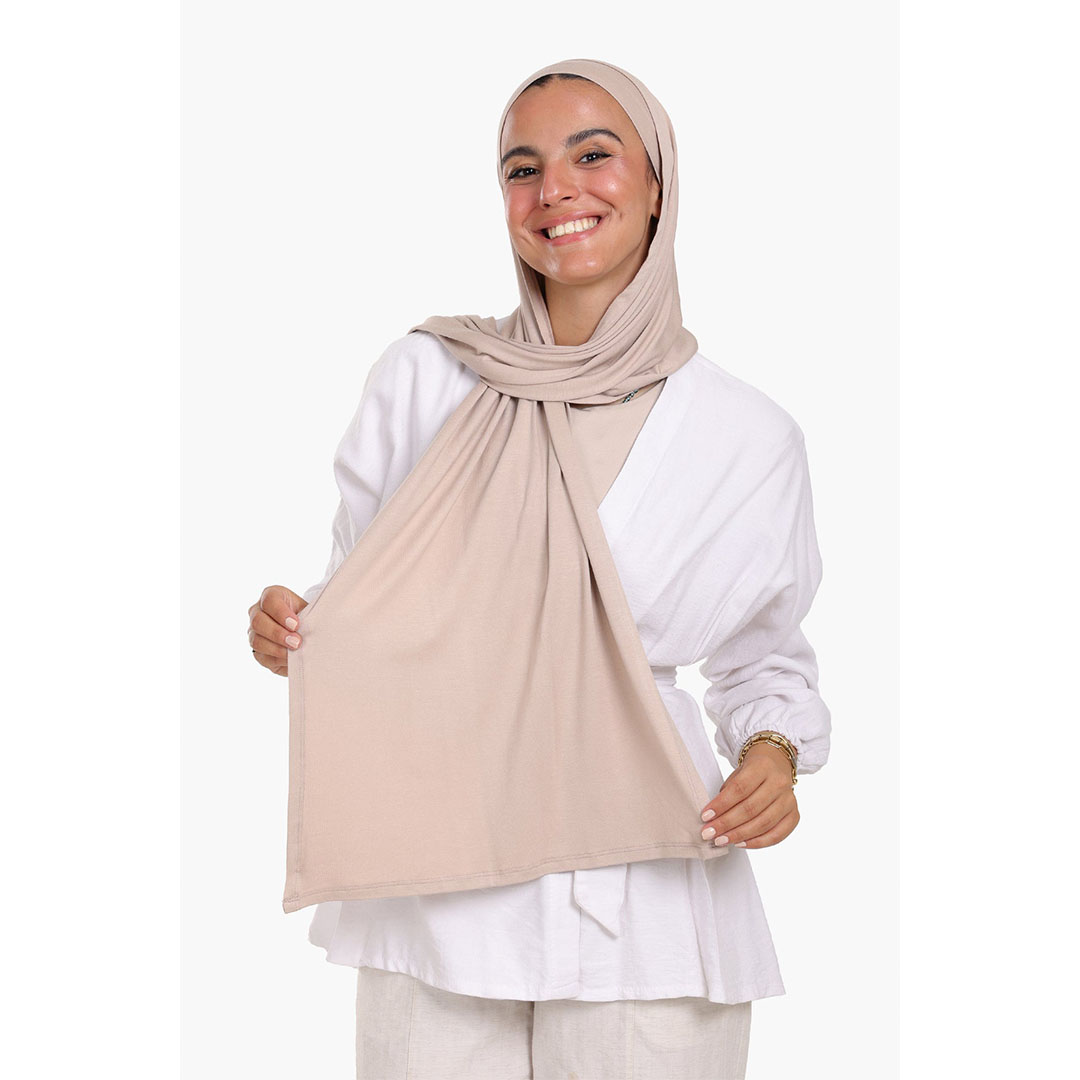 طرحة فيسكوز كلاسيكي حريمي - بيج