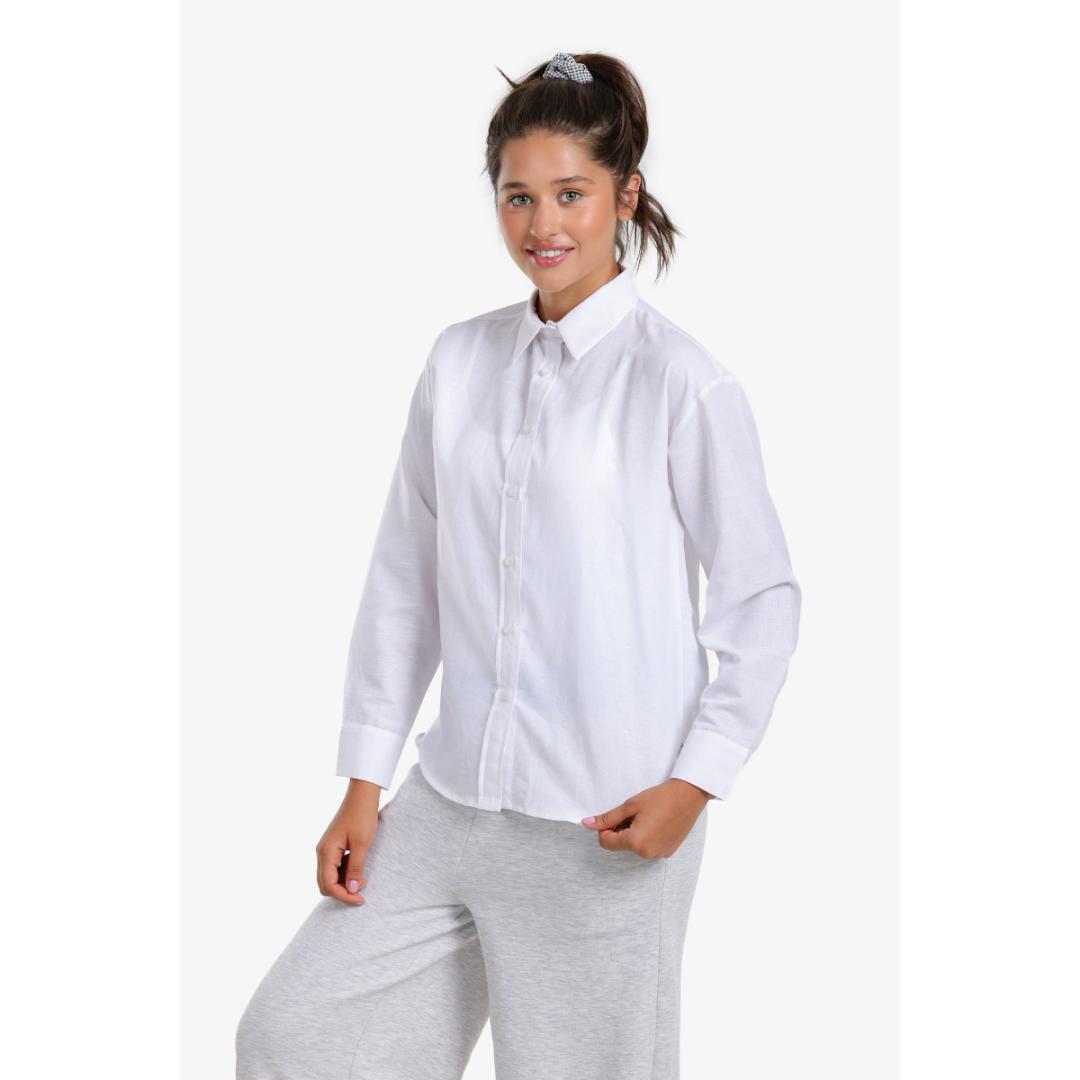 قميص كلاسيك بأزرار فوال حريمي - 18132