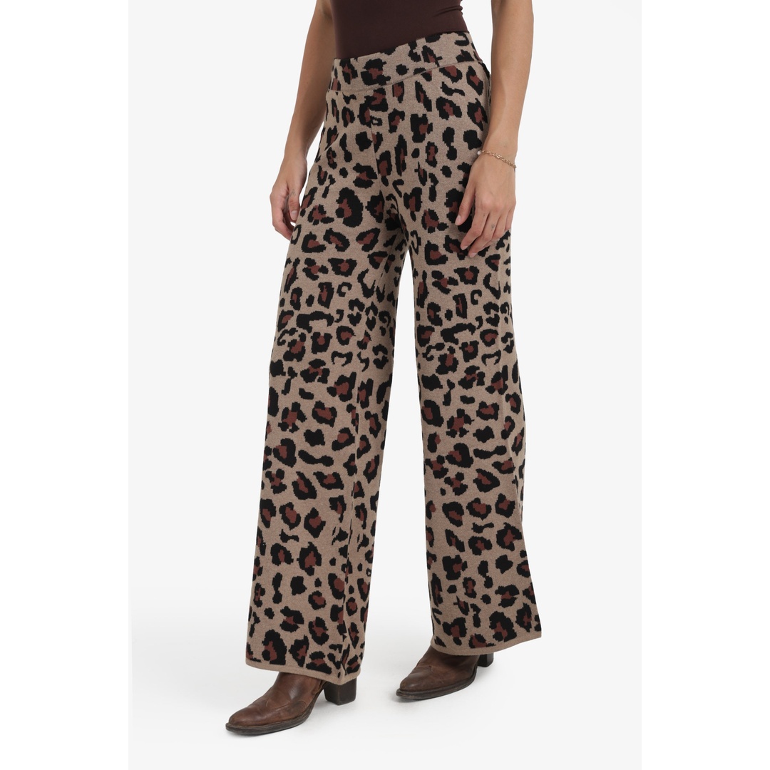 بنطلون واسع بنقشة جلد النمر حريمي - كافية - 18170