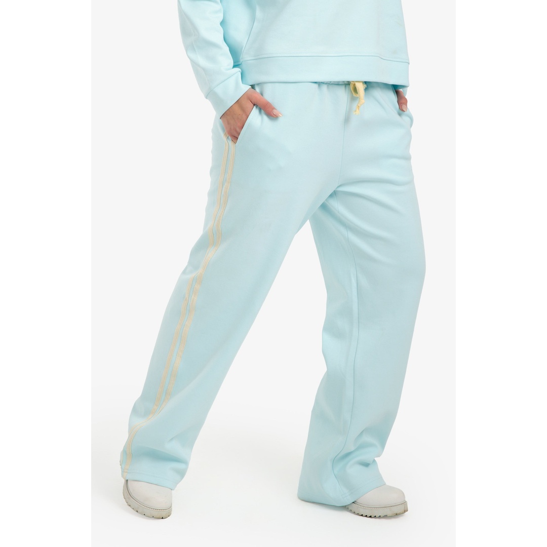 بنطلون رياضي مريح بخطوط متباينة - أزرق فاتح - 18217