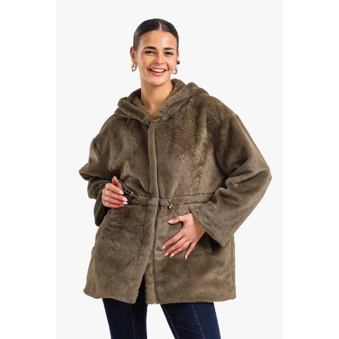 جاكيت فرو بغطاء للرأس - 18249