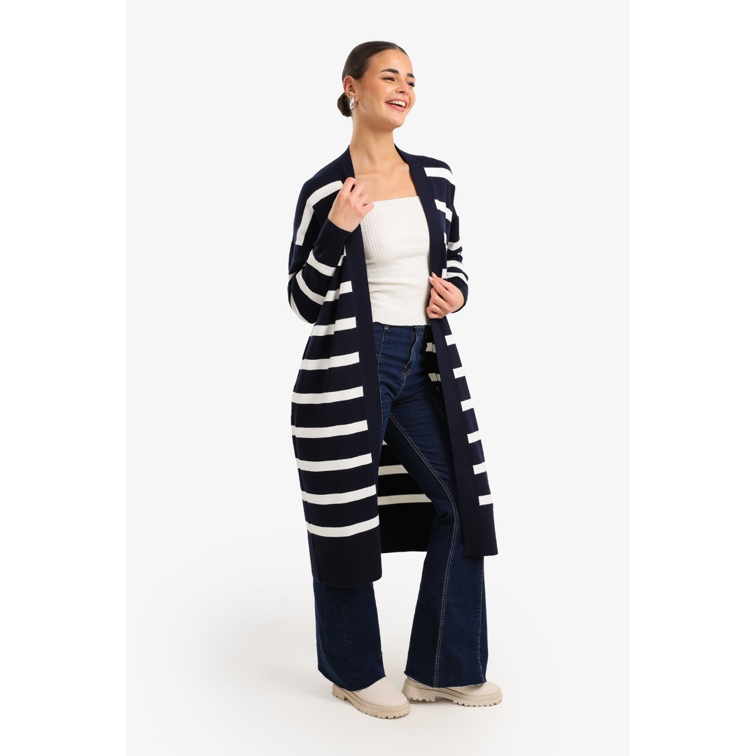 كارديجان ميدي مخطط محبوك - كحلي - 18251