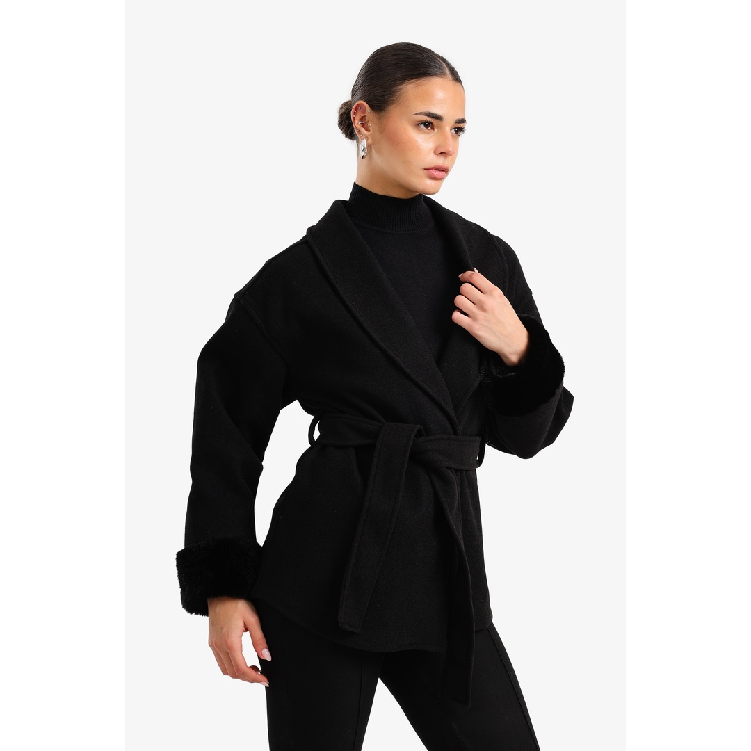 جاكيت ملفوف بياقة شال - 18253