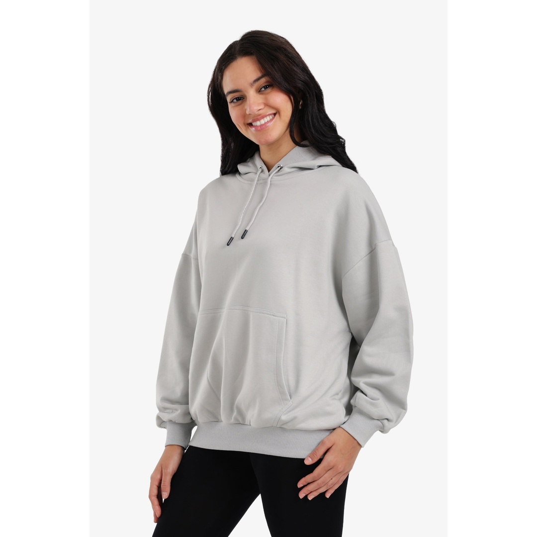 هودي مطبوع عليه شعار الصالة الخلفية - رصاصي - 18355