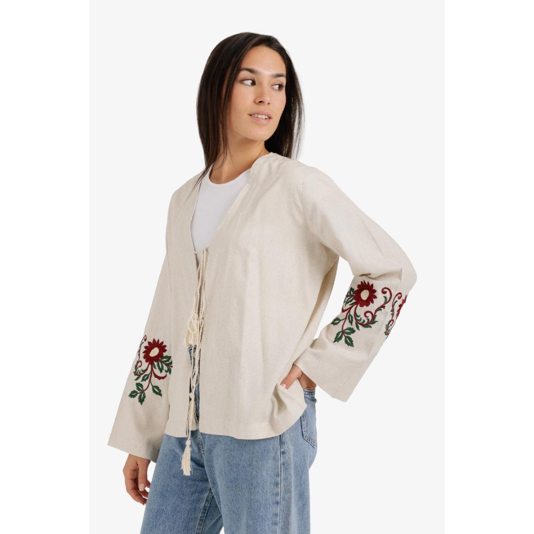 كيمونو برباط أمامي مزين بشرابة حريمي - 18395