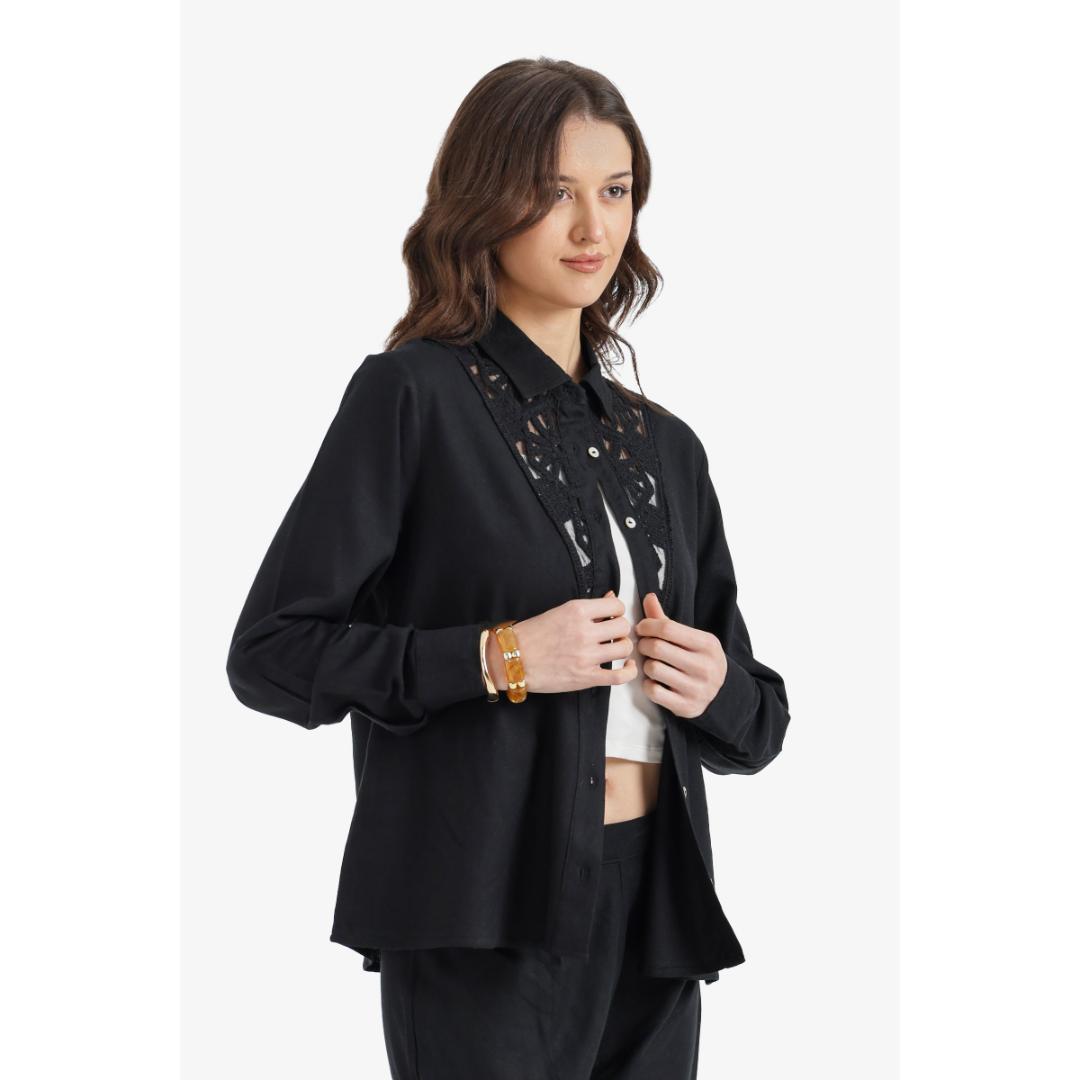 قميص بياقة مطرزة حريمي - 18419